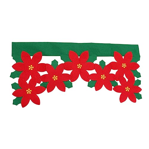 PRETYZOOM Mantovana Fiori Natalizia Rossa Per Finestra Decorazione Ricami e Applicazioni Per Porta e Casa Natalizia