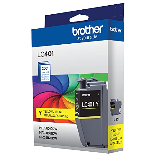 Image of Brother Genuine LC401Y Standard-Yield Yellow Ink Cartridge (Pack of 2)