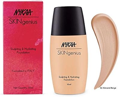 Nykaa SKINgenius Sculpting & Hydrating Foundation - Almond Beige 02 (30ml)