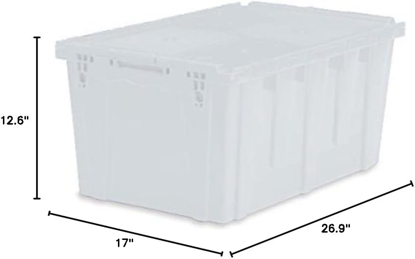 Extra Large Storage Tote with Lid 26.9" L x 17" W x 12.6" H - Semi Clear