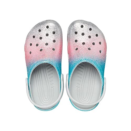 Crocs Unisexe Enfant Classic Glitter Clog T Sabots, Shimmer/Multi, 19/20 EU