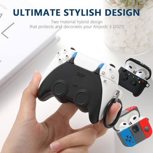 Image of [3Pack] Gedicht for Airpods 3rd Generation Case, Funny 3D Cartoon Game Controller Console Design Silicone Soft Cases for Airpods 3rd Case Cover, with Keychain Kids Women Men for Airpods 3 Case