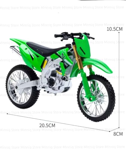 Image of Compatible for 1:12 Kavasaki KX450F Motorcycle DieCast Model, Suspension and Hand Free Roller, Toy Motorcycle Collection with Music Lighting Toy for Kids (Kavasaki KX450F-Green)