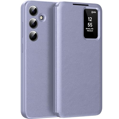 Étui de protection pour Samsung A56 5G Smart View, portefeuille pour smartphone Samsung Galaxy A56 - Clear View - Rabat miroir - Compartiment pour cartes - Fenêtre de...