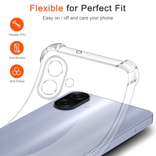 Image of Lustree Back Cover Transparent Case Compatible with Samsung Galaxy M17E / A07 /M07 | Clear + TPU Case with 4 Corner Air Cushion Protection & Camera Protection | Slim& Stylus Cover