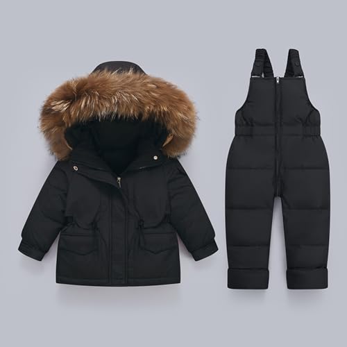 YRAETENM Toddler Snowsuit Baby Boys Girls Winter Ski Suits Clothes Waterproof Warm Hooded Puffer Jacket and Snow Bib Pants2
