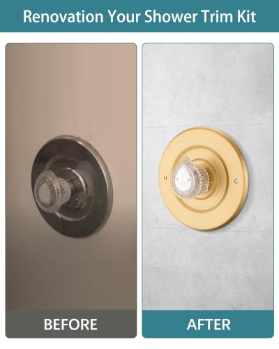 Image of Shower Faucet Trim Kit Compatible with Moen Fit Chateau Valve Only, Pull-on Push-off Design Knob Handle, Brushed Gold