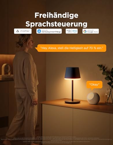 Govee Tischlampe Kabellos Akku, RGBICWW Tischleuchte Kompatibel mit Matter – Ansicht 6