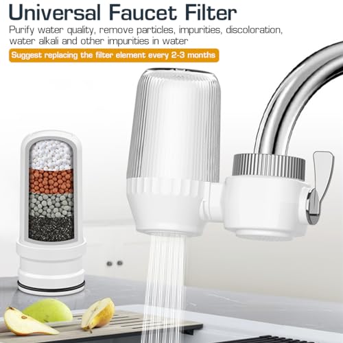 Image of Supvox Faucet Activated Carbon Water Filter Active Carbon Filtration Core Water Filter Faucet Mount Water Filtration System for Tap Water, Hard Water Softener, Universal Water Tap Filter, Clear