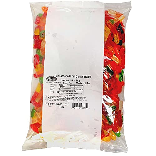 Albanese Mini Assorted Fruit Gummi Worms, 5 Pound miniatura 1