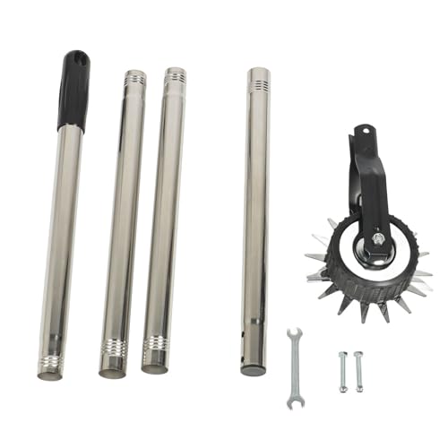 FUZHUI Manual Lawn Edger, Single Wheel Design, Manganese Stainless Steel Blade, Easy to Install Handle, Outstanding for Yard Garden Landscape Sidewalk Trimming (4 Sections)