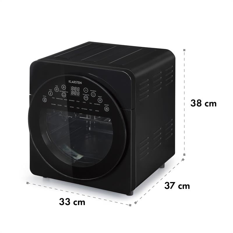 Klarstein AeroVital easy touch Frytkownica beztłuszczowa - 1700 W frytkownica, Airfryer o pojemności XXL: 14 litrów, 16 programów, Obudowa cool touch, Timer 60 min, Funkcja suszenia 8 h, czarna