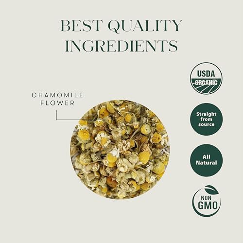 Miniatura 2 de LUXMI Estates Té de Hierbas de Manzanilla, 50 Bolsitas de Té, Té de Hierbas, Sin Cafeína, Ingrediente Puro Único de Manzanilla, 50 Tazas