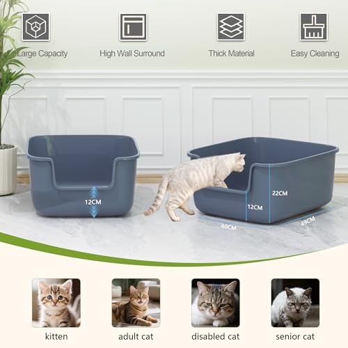 Arenero para gato grande Vealind 2 unidades lados altos miniatura 4