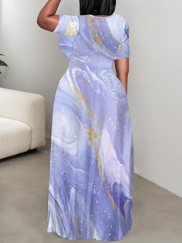 Image of Plus Size Maxi Dresses for Curvy Women T-Shirt Summer Sun Dresses Loose Fit