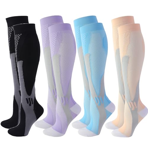 Image of 4 /6 Pairs Compression Socks for Women Men Circulation-Best Support for Nurses,Running,Athletic,Travel