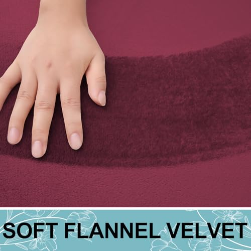 Image of Smiry Memory Foam Bath Mat 47x24, Extra Soft and Absorbent Bathroom Mats, Non Slip Washable Carpet for Floor, Shower and Tub, Burgundy