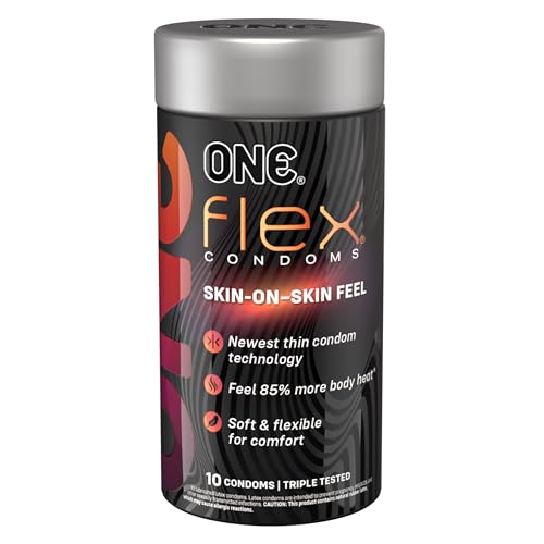 ONE® Flex™ Condoms︱ Next Generation Condoms Enhanced with Graphene, The World's Thinnest & Strongest Material︱Advanced Sensation︱ Ultra Thin, Flexible, Strong︱Nontoxic, Vegan, Non-GMO︱10 Count