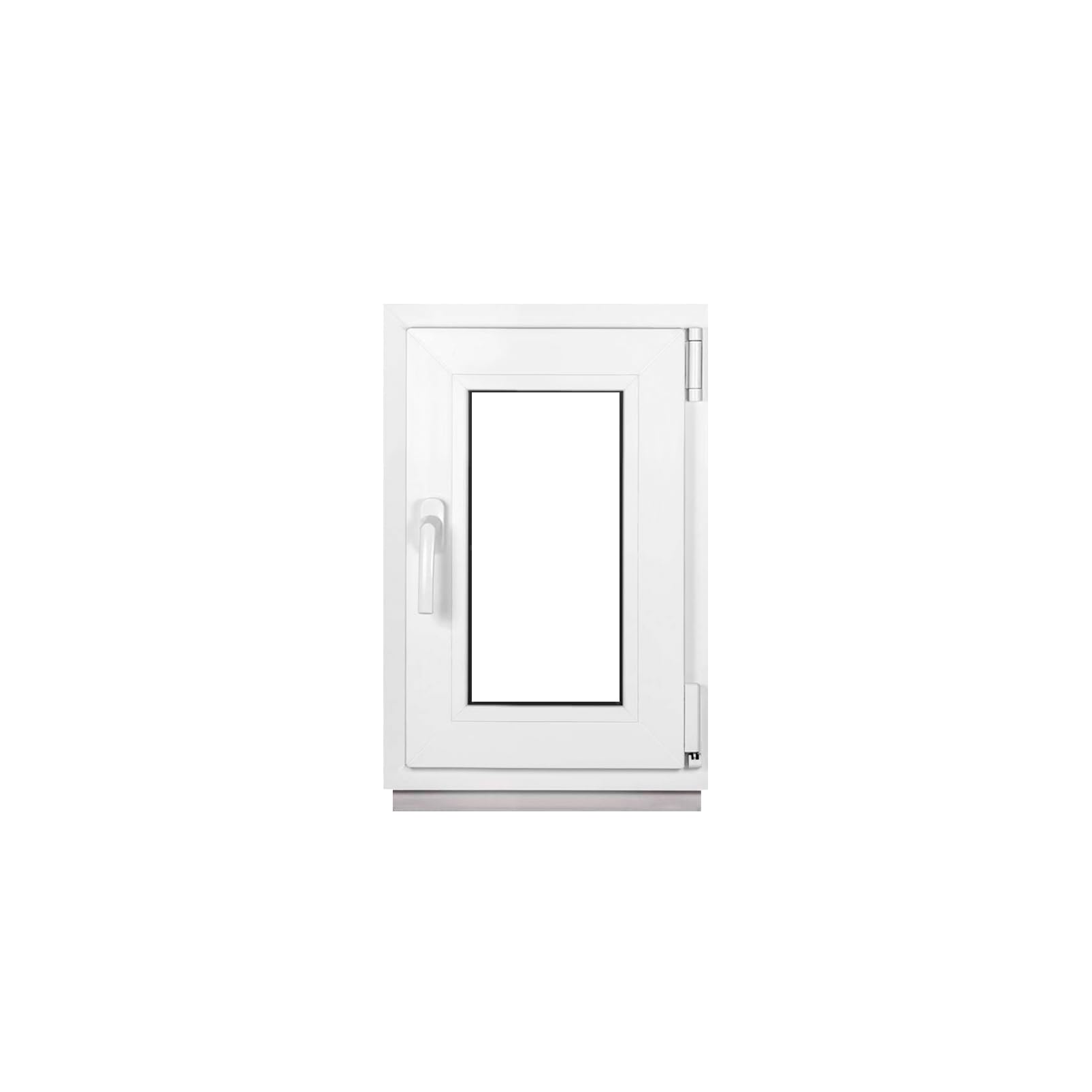 Framex Finestra Seminterrata Piccola in PVC Bianco, Larghezza x Altezza 60 x 80 cm (600 x 800 mm), Doppi Vetri (32 mm), Anta-Ribalta, Girevole DIN Destra – Premium