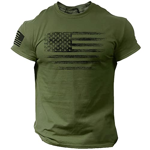 Rogue Style Distressed American Flag Men T Shirt – USA