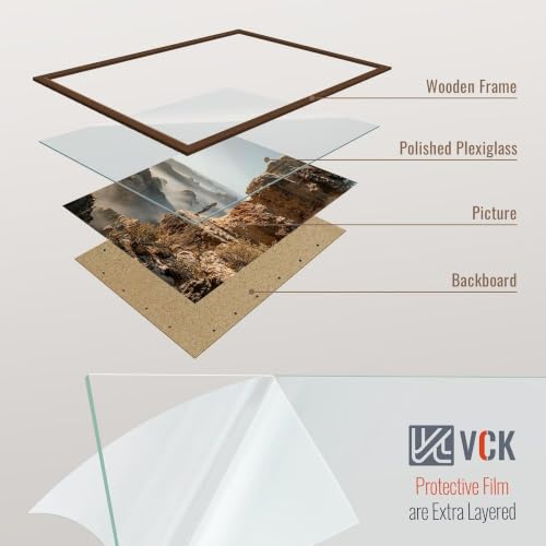 Image of VCK 20x30 Poster Frames 3 Pack, Brown Wood Picture Frame, Wall Display