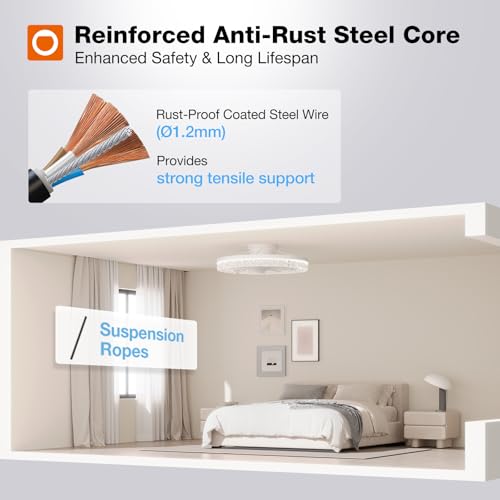 Image of addlon 2 Pack Ceiling Fans with Lights and Remote, 20'' Low Profile Ceiling Fans, 3000-6000K Dimmable Modern Flush Mount LED Fan Light, Fandelier Ceiling Fan for Bedroom, Kitchen, Living Room