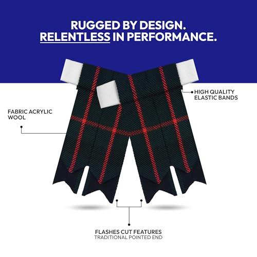 Image of Scottish Tartan Kilt Flashes with Elastic Adjusters