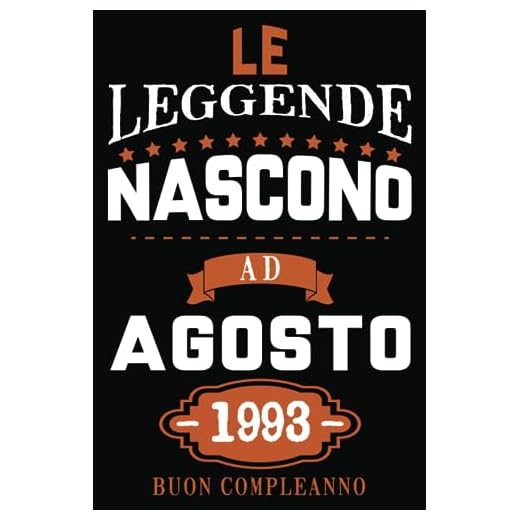 Le Leggende Nascono Ad Agosto 1993: Idea regalo originale e divertente di 30 anni per donne e uomini. Taccuino a righe