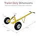 Trailer Dolly with 10” Pneumatic Tires, 600lb Gross Towing Weight Trailer Dolly Mover with 1-7/8 in Ball,Heavy Duty Trailer Mover for Car, RV, Boat (Yellow)