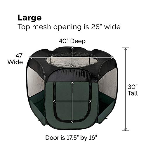 Image of Furhaven Portable Dog Playpen Cat Tent, Pet playground,Kennel foldable indoor outdoor zippered puppy crate - Hunter Green, Large