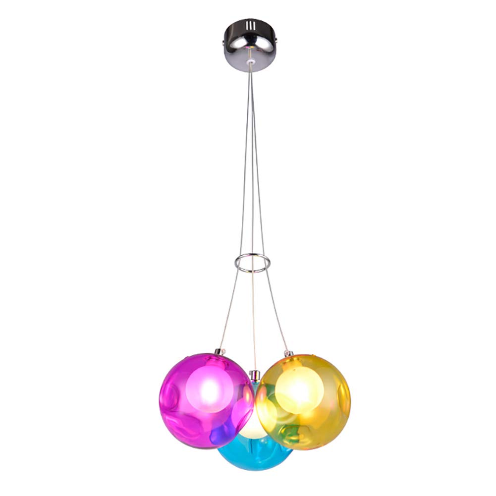Luz de techo creativa moderna en vidrio esférico y suspensión regulable fina