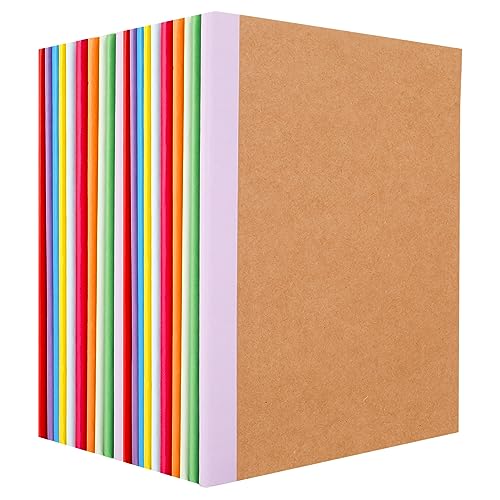 Image of FRIUSATE 20 Pack A5 Notebooks with 10 Spine Colours, Lined Kraft Paper Notepads Bulk Set for School Office Journaling, Student Teacher Supplies