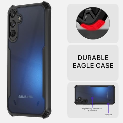 Image of Pikkme Back Cover | Crystal Clear Transparent Back | Ultra Hyrbid | Full Camera Protection | Raised Edge | Bumper Back Case for Samsung Galaxy M55 5G / M55s 5G / F55 5G (Black)
