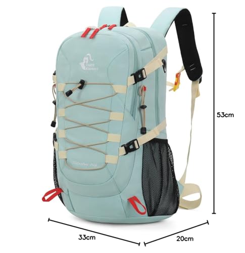 Bseash 40L Leichter wasserdichter Wanderrucksack mit Regenschutz, Outdoor Sport Reise Tagesrucksack Multifunktions Reisetasche für Camping Klettern Skifahren Radfahren (Milch Grün)