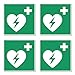 Produktbild Automatisierter Externer Defibrillator (AED), Rettungszeichen: E010 - DIN EN ISO 7010 / ASR A1.3 - Aufkleber: 7.5 cm, 4 Stück