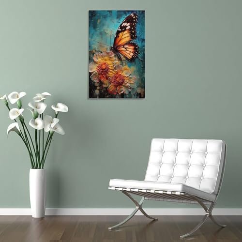 Toile murale paysage et papillon de qualité pour décoration