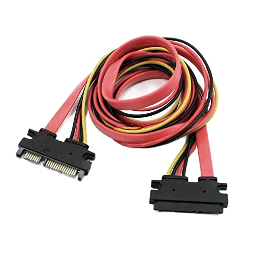 Cable SATA 7+15 22 Pin macho a hembra 1 metro