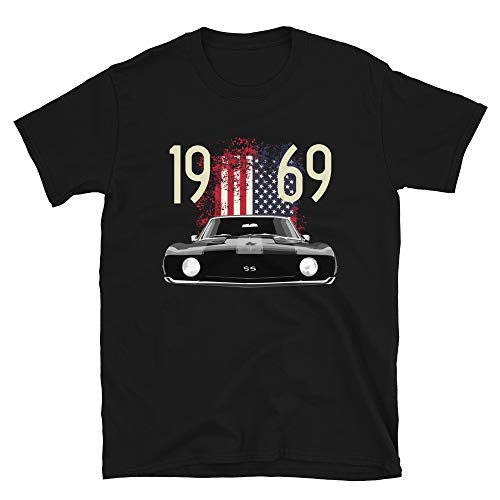 1969 Camaro SS American Short-Sleeve Unisex T-Shirt Black