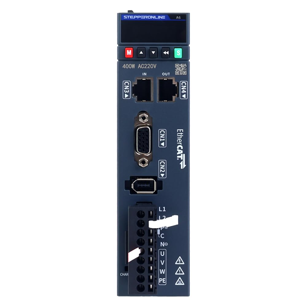 STEPPERONLINE AC Servomotor kit EtherCAT A6 Serie 400W Servomotor 3000rpm 1,27Nm mit Bremse 17 Bit Absolutwertgeber IP67 + 400W EtherCAT AC Servomotortreiber+ 3.0M Kabels