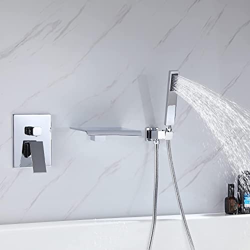 Mitigeur Bain Cascade Mural Design Chic avec Douchette - 2