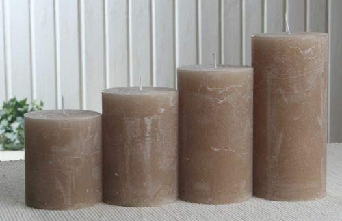 Rustik-Stumpenkerzen-Adventsset, groß, 7 cm Ø, Sand