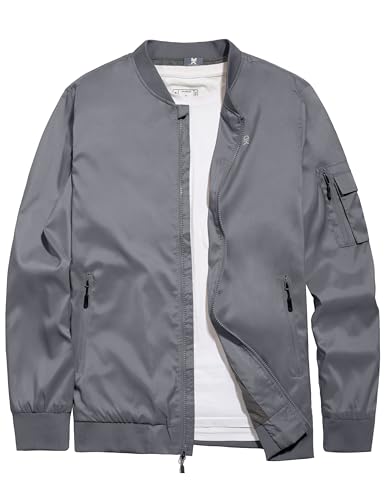Image of Little Donkey Andy Men's Lightweight Bomber Jacket Causal Fashion Flight Windbreaker Fall Spring Outdoor Coat