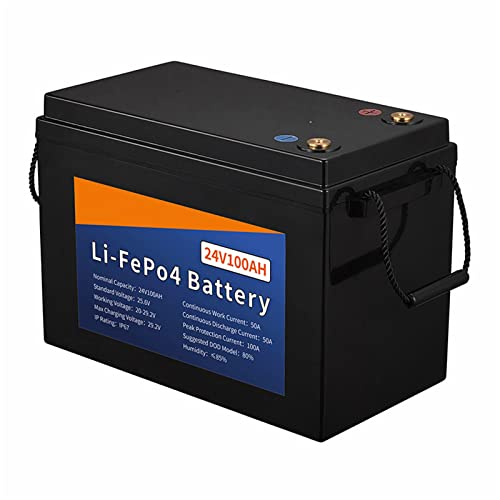 ZJDU 24V 100AH Lifepo4 Battery,4000+ Cycles Rechargeable Battery, Lithium Ion Deep Cycle Energy Storage Rechargeable Battery, Built in 100A BMS Maintenance-Free,for RV, Camping, Solar Home, Boat, Etc
