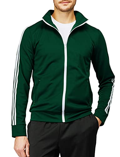 H2H Mens Active Slim Fit Track Lightweight Jacket Zip-Up Long Sleeve Darkgreen Us Xl/Asia 2Xl (Cmoja0103) #TOP3