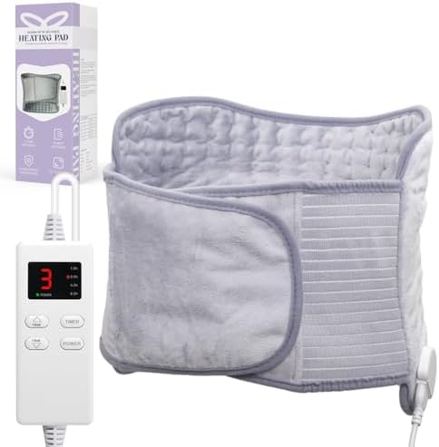 Heating Pad for Back and Shoulder Pain, 6 Temperature Levels & 4 Auto-Off Timers, Moist Electric Heat Pad for Cramps Relief, Gifts for Women and Men image 3