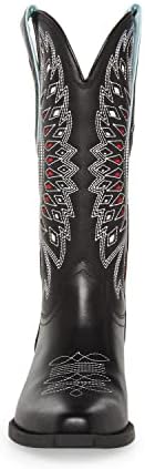Steve Madden Women's Weslynn Western Boot, Black Leather Multi, 10 | Image 1