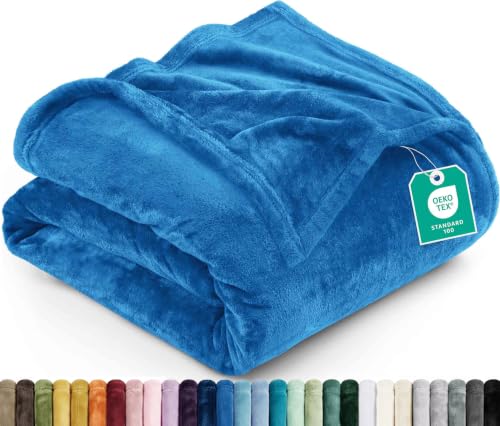 Image of Utopia Bedding Soft Fleece Bed Blanket Queen Size Royal Blue (90x90 Inch)