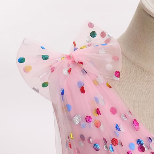 Image of IMEKIS Toddler Kids Girls Butterfly Dress Sparkle Sequins Tulle Wedding Formal Birthday Dresses 2-10T