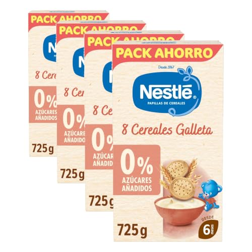 Nestle Papilla 8 Cereales con Galleta, 725 g (Paquete de 4)