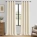 MRTREES Cortina Habitacion Opaca Termica 2 Piezas 140×245cm Cortinas Salon Moderno Aislantes Frío Calor Luz Cortinas Largas para Ventana Dormitorio Infantil Bebe Niños Beige con Ojales